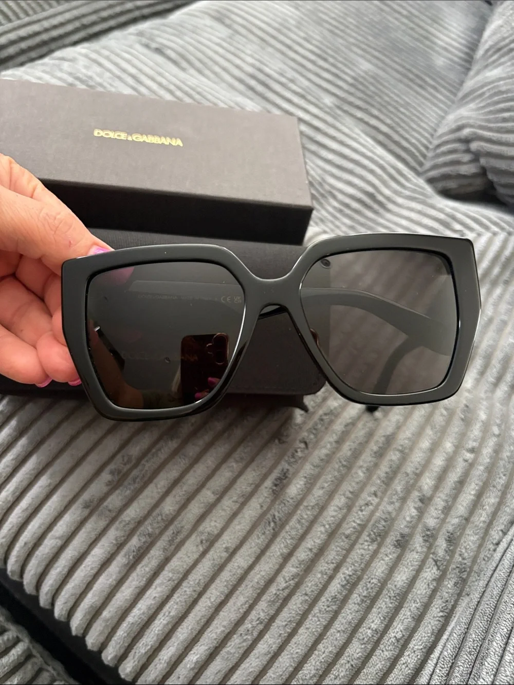 Dolce & Gabbana Black Cat-Eye Sunglasses with Branded Case NWT never worn
